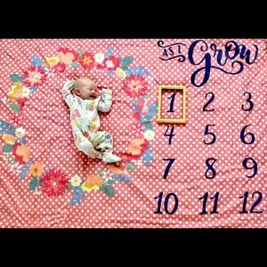 Matilda Jane “Milestones As I Grow” floral Blanket/ Comforter